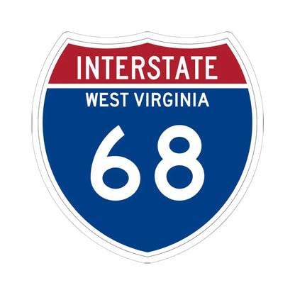 I-68 WV Metric (Virginia) (Road Sign) STICKER Vinyl Kiss-Cut Decal 6 Inch White - The Sticker Space