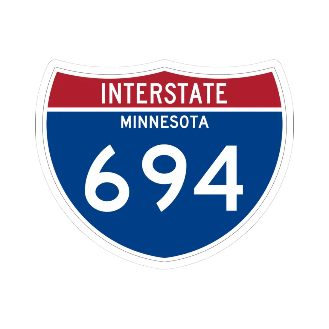 I-694 MN 1961 (Minnesota) (Road Sign) STICKER Vinyl Kiss-Cut Decal 3 Inch White - The Sticker Space