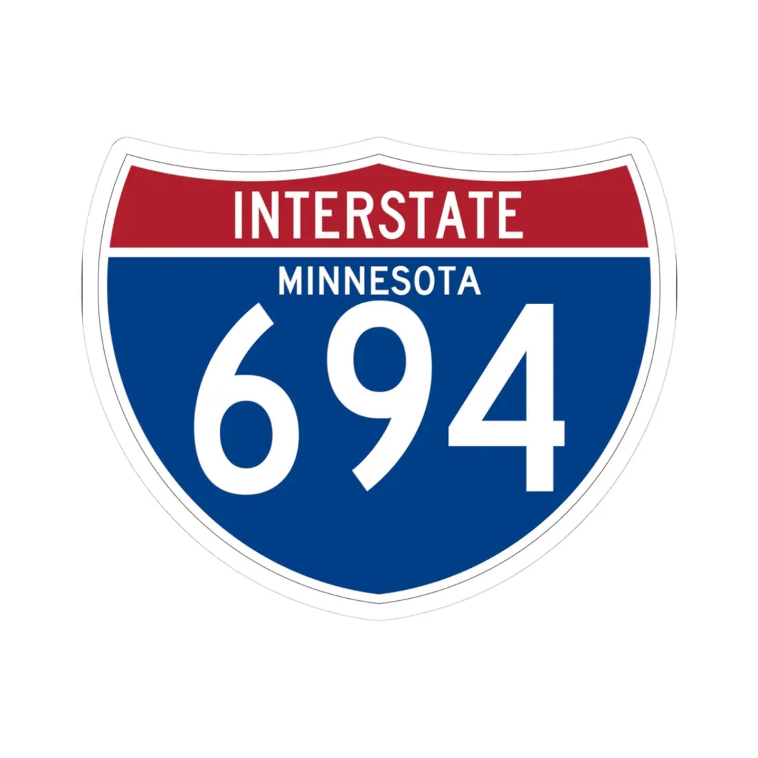 I-694 MN (Minnesota) (Road Sign) STICKER Vinyl Kiss-Cut Decal 3 Inch White - The Sticker Space