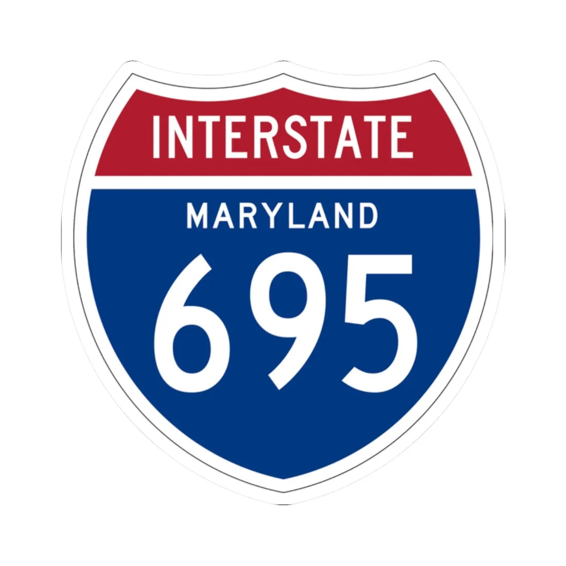 I-695 MD 1957 (Maryland) (Road Sign) STICKER Vinyl Kiss-Cut Decal 2 Inch White - The Sticker Space