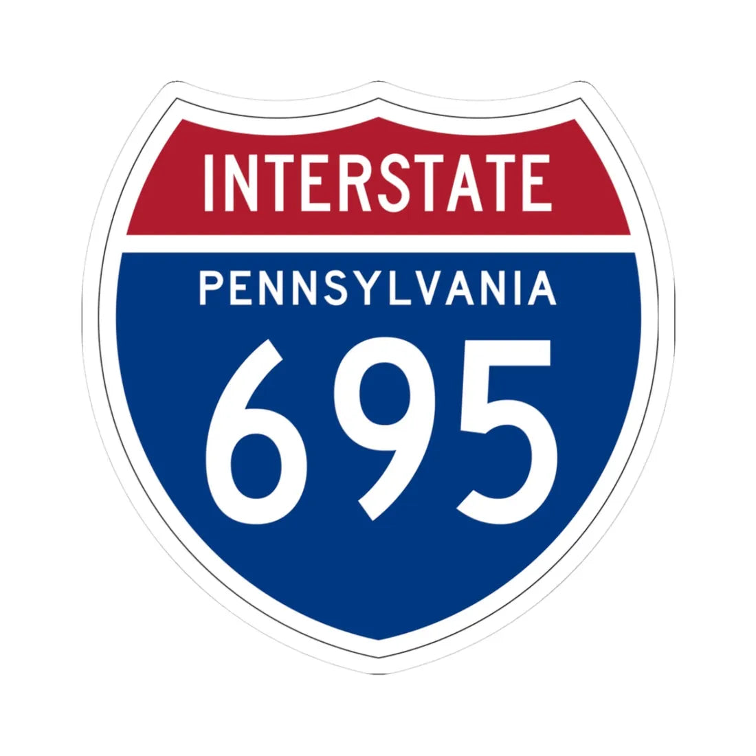 I-695 PA 1957 (Pennsylvania) (Road Sign) STICKER Vinyl Kiss-Cut Decal 3 Inch White - The Sticker Space
