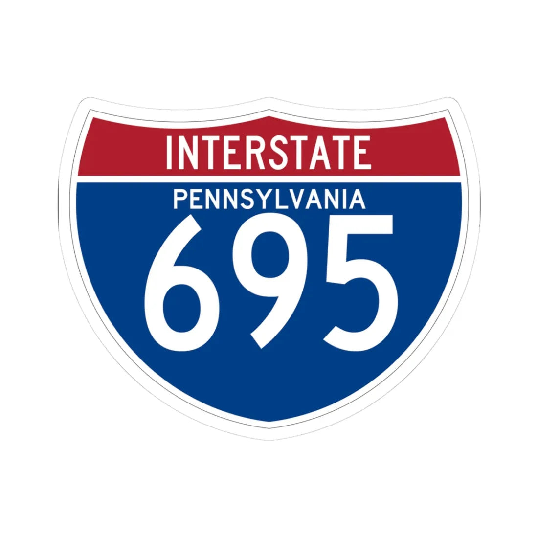 I-695 PA (Pennsylvania) (Road Sign) STICKER Vinyl Kiss-Cut Decal 3 Inch White - The Sticker Space