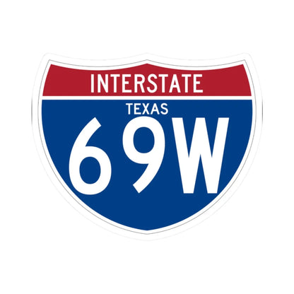 I-69W TX (Texas) (Road Sign) STICKER Vinyl Kiss-Cut Decal 2 Inch White - The Sticker Space
