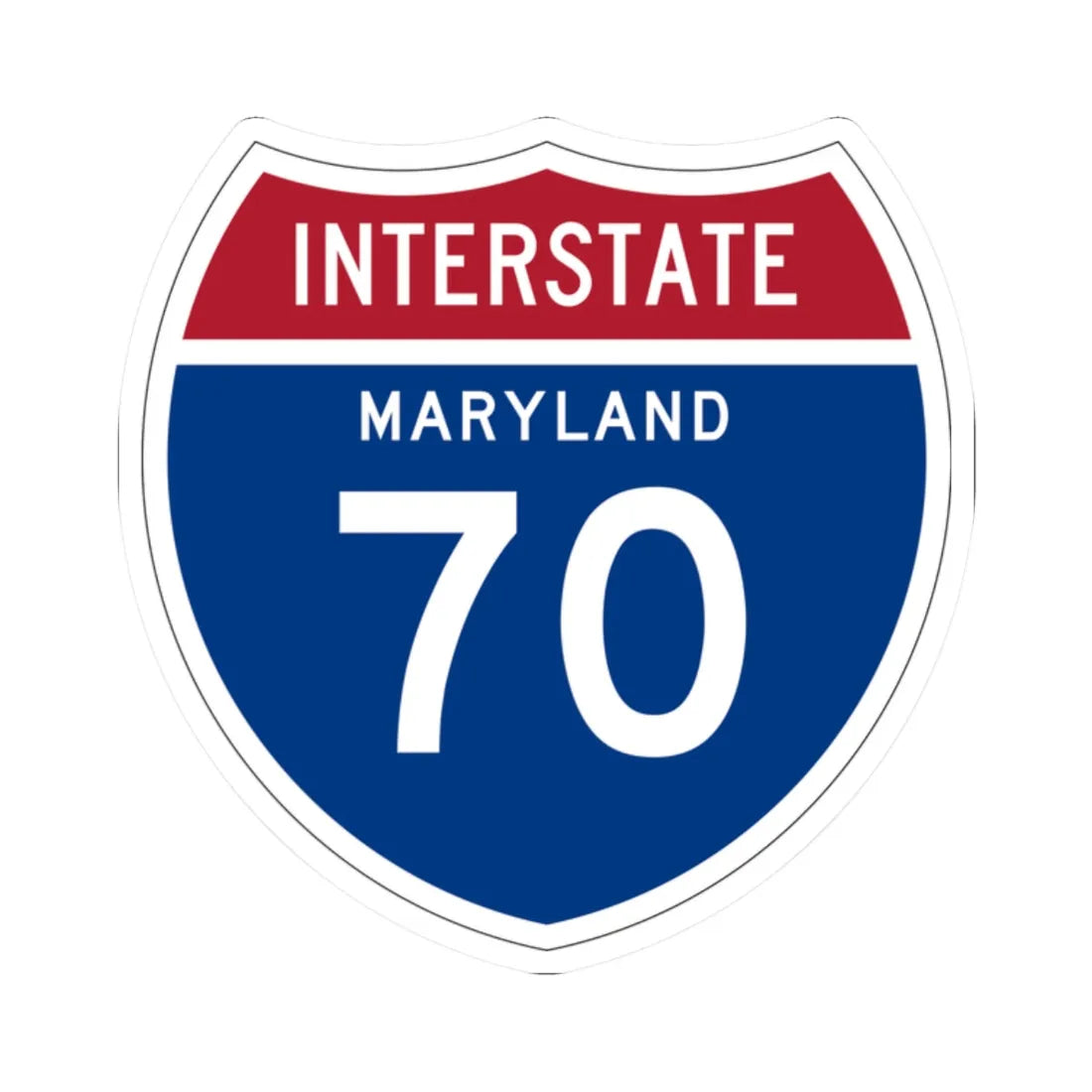 I-70 MD 1957 (Maryland) (Road Sign) STICKER Vinyl Kiss-Cut Decal 2 Inch White - The Sticker Space