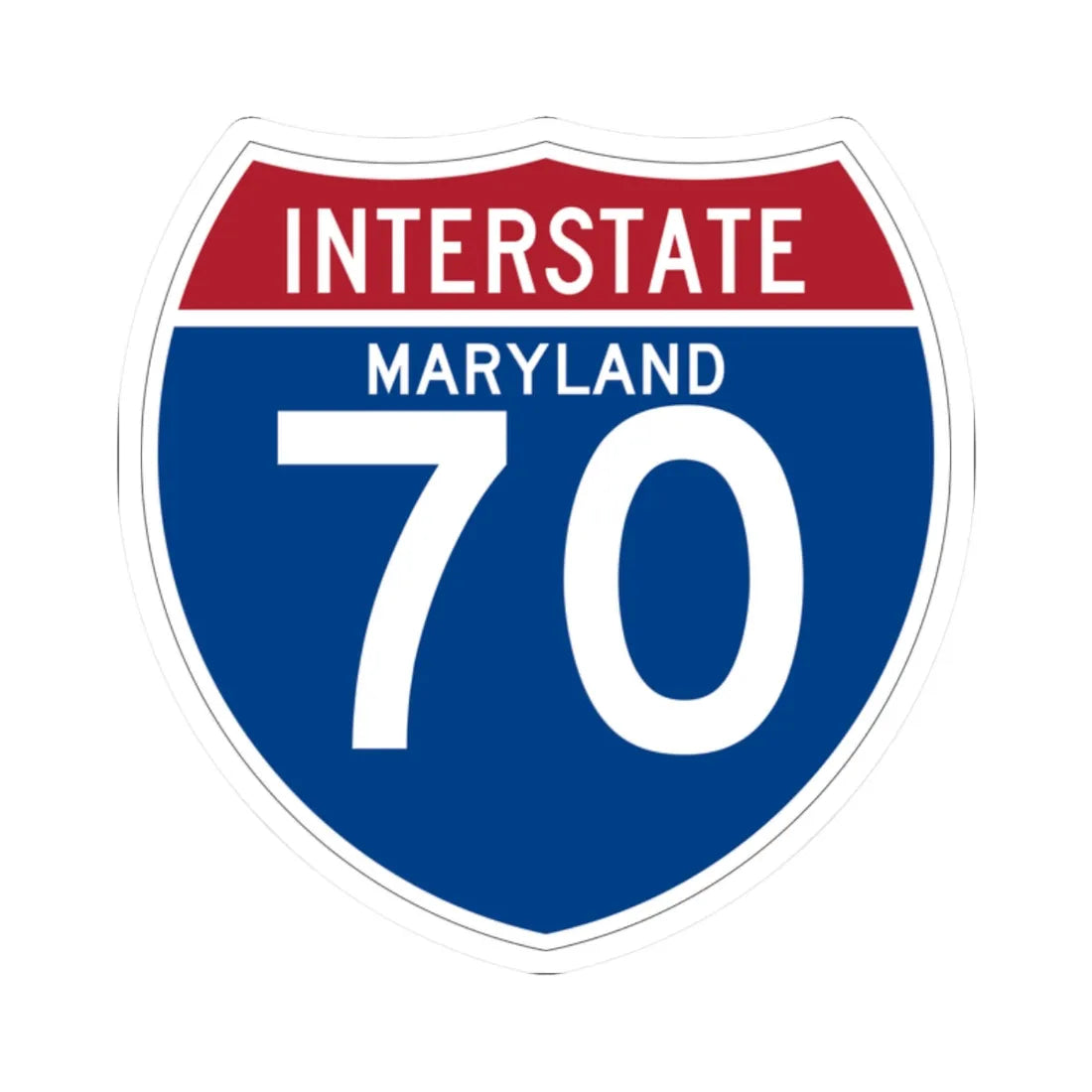 I-70 MD (Maryland) (Road Sign) STICKER Vinyl Kiss-Cut Decal 2 Inch White - The Sticker Space
