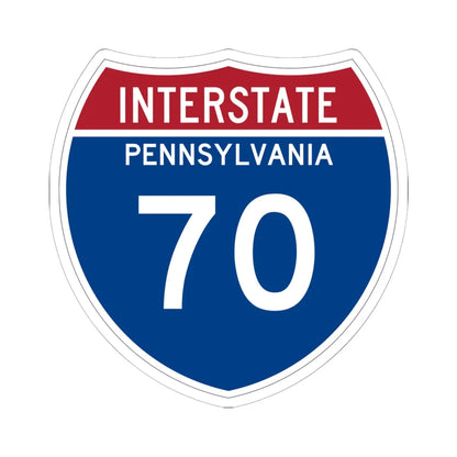 I-70 PA Metric (Pennsylvania) (Road Sign) STICKER Vinyl Kiss-Cut Decal 6 Inch White - The Sticker Space