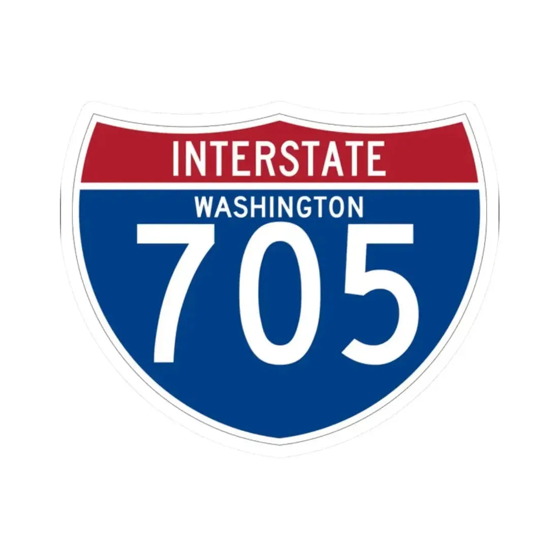I-705 WA (Washington) (Road Sign) STICKER Vinyl Kiss-Cut Decal 2 Inch White - The Sticker Space