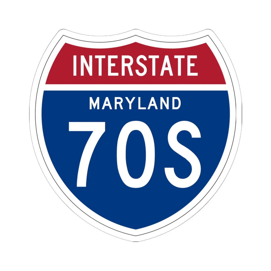 I-70S MD 1957 (Maryland) (Road Sign) STICKER Vinyl Kiss-Cut Decal 6 Inch White - The Sticker Space