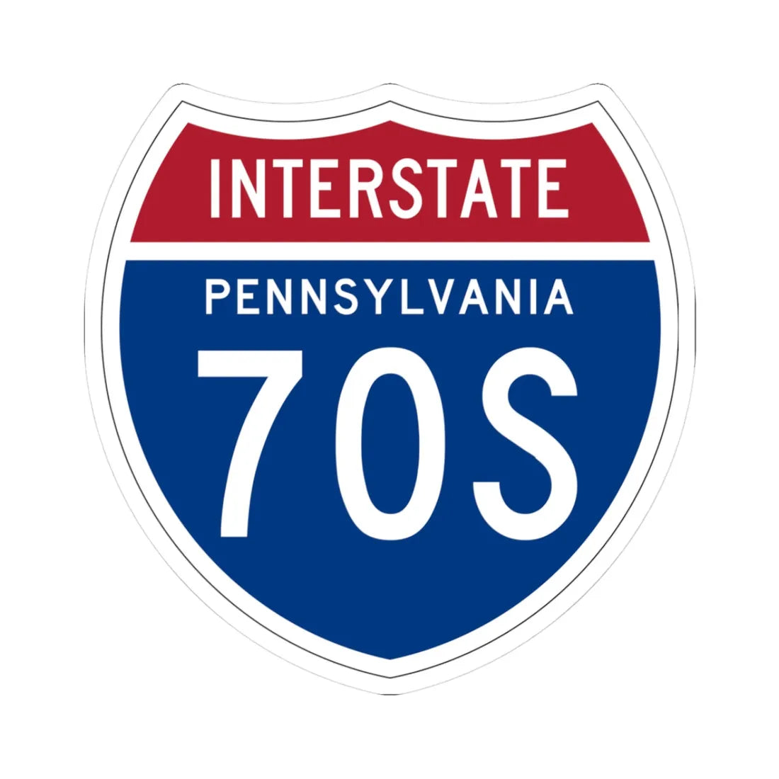 I-70S PA 1957 (Pennsylvania) (Road Sign) STICKER Vinyl Kiss-Cut Decal 3 Inch White - The Sticker Space