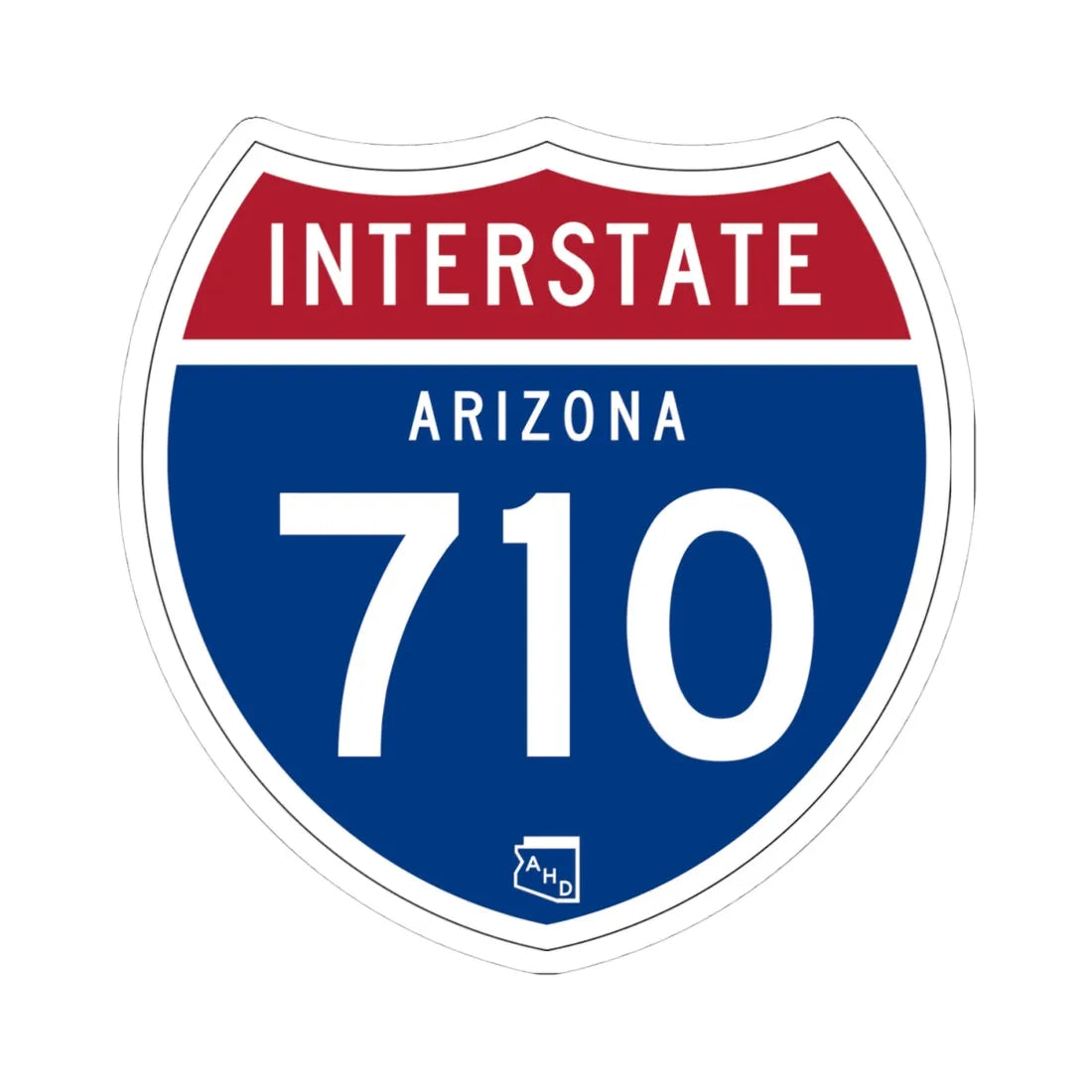 I-710 AZ 1957 (Arizona) (Road Sign) STICKER Vinyl Kiss-Cut Decal 4 Inch White - The Sticker Space