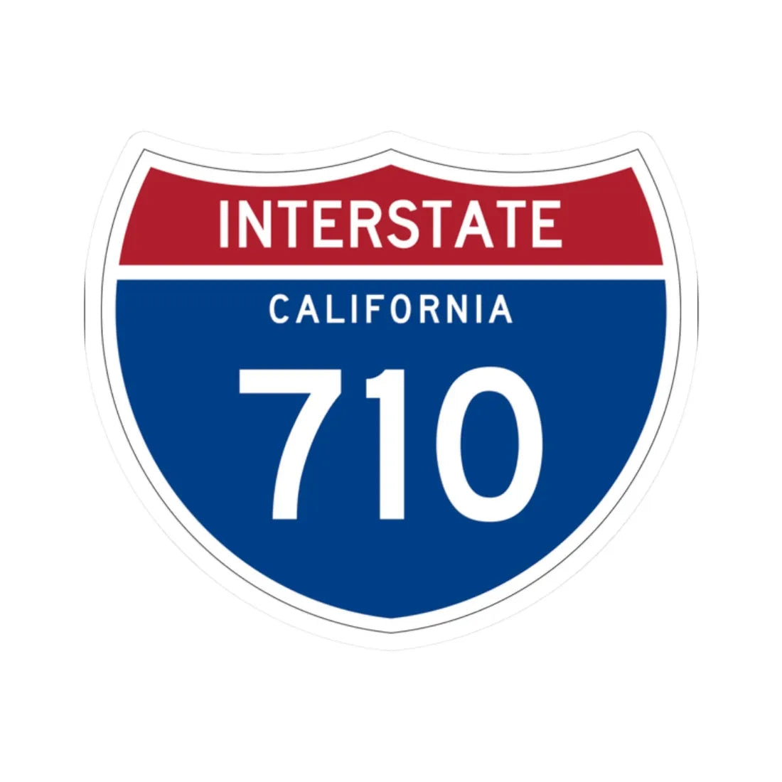 I-710 CA (California) (Road Sign) STICKER Vinyl Kiss-Cut Decal 2 Inch White - The Sticker Space