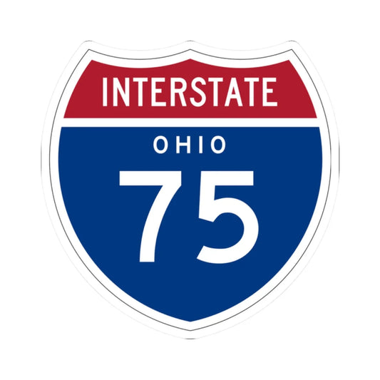 I-75 OH 1957 (Ohio) (Road Sign) STICKER Vinyl Kiss-Cut Decal 2 Inch White - The Sticker Space