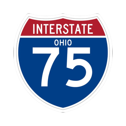 I-75 OH (Ohio) (Road Sign) STICKER Vinyl Kiss-Cut Decal 2 Inch White - The Sticker Space