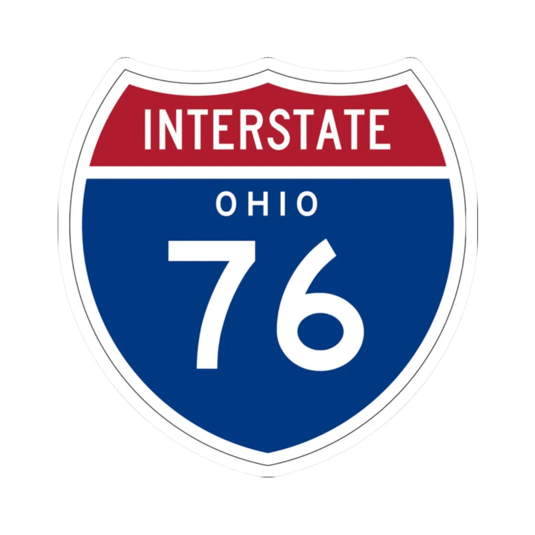 I-76 OH 1957 (Ohio) (Road Sign) STICKER Vinyl Kiss-Cut Decal 2 Inch White - The Sticker Space