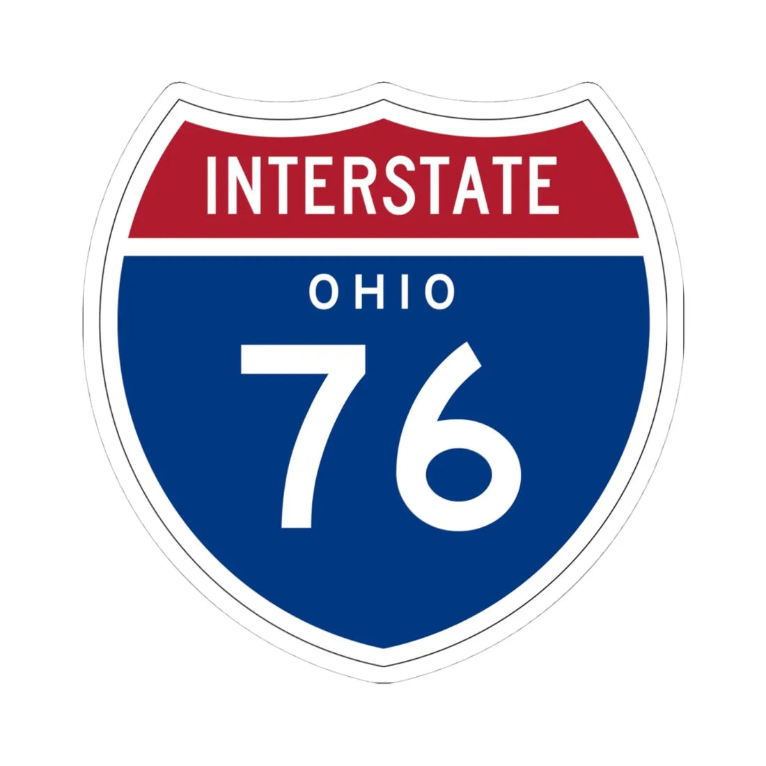 I-76 OH 1957 (Ohio) (Road Sign) STICKER Vinyl Kiss-Cut Decal 4 Inch White - The Sticker Space
