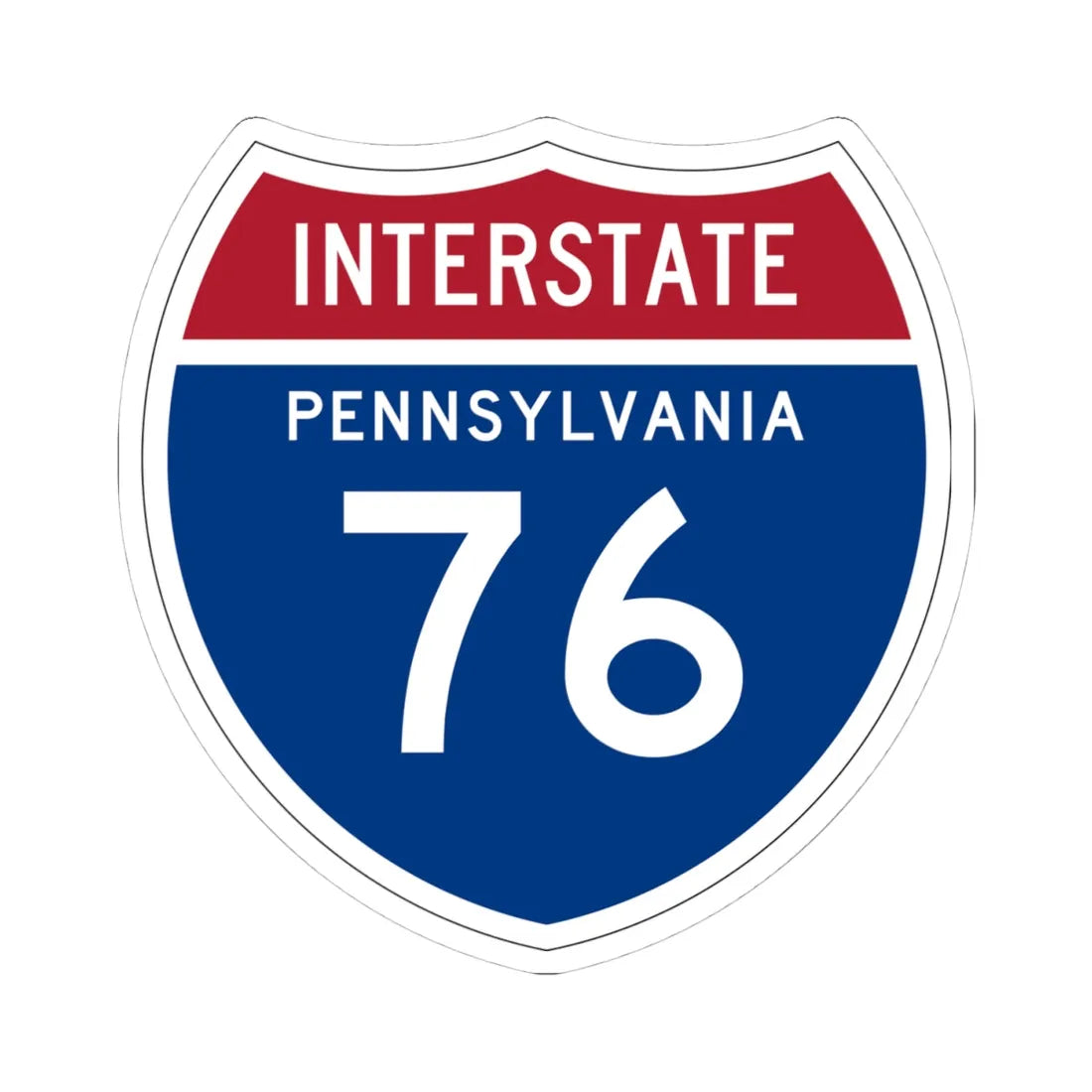 I-76 PA 1957 (Pennsylvania) (Road Sign) STICKER Vinyl Kiss-Cut Decal 4 Inch White - The Sticker Space