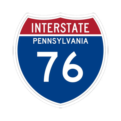 I-76 PA Metric (Pennsylvania) (Road Sign) STICKER Vinyl Kiss-Cut Decal 4 Inch White - The Sticker Space