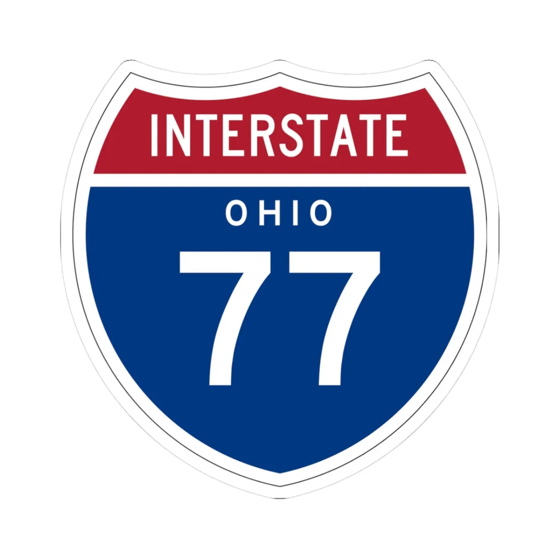 I-77 OH 1957 (Ohio) (Road Sign) STICKER Vinyl Kiss-Cut Decal 3 Inch White - The Sticker Space