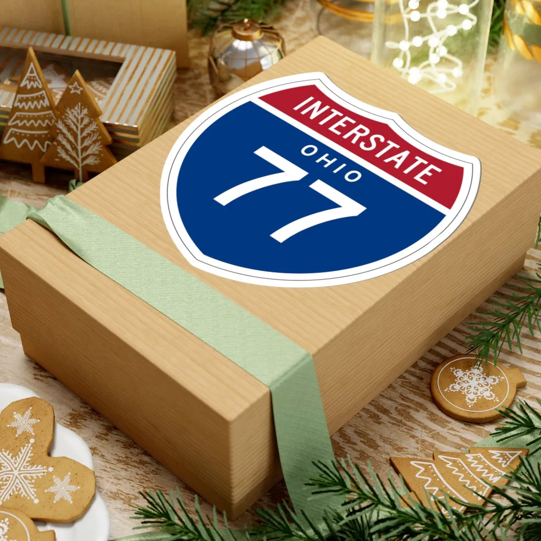 I-77 OH 1957 (Ohio) (Road Sign) STICKER Vinyl Kiss-Cut Decal - The Sticker Space