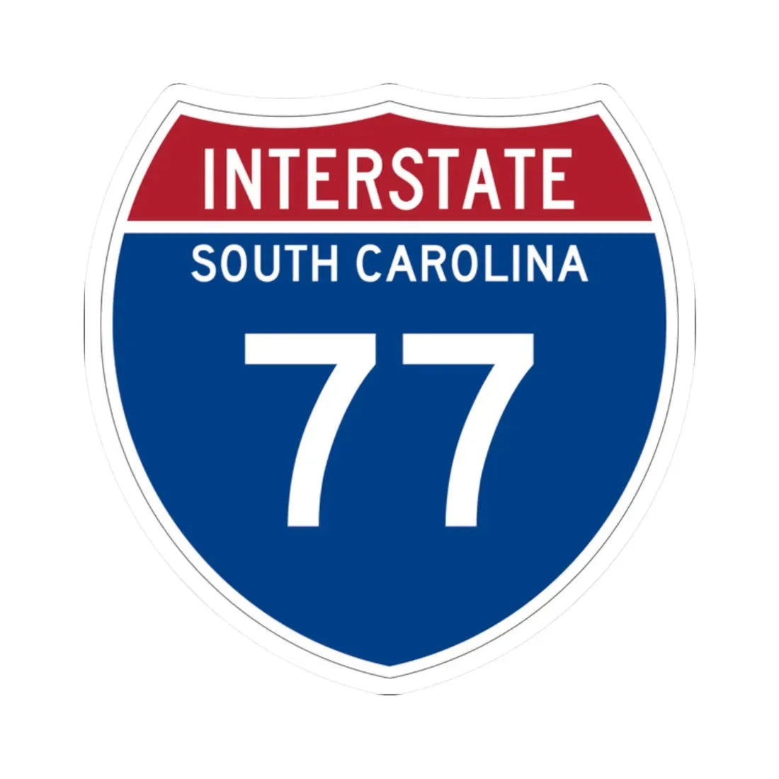 I-77 SC Metric (South Carolina) (Road Sign) STICKER Vinyl Kiss-Cut Decal 2 Inch White - The Sticker Space