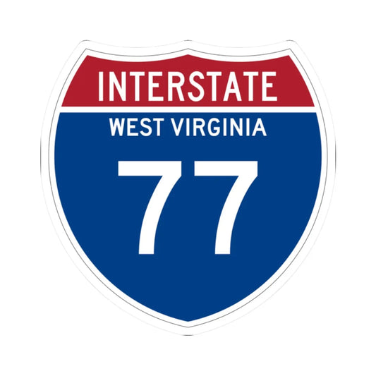 I-77 WV Metric (Virginia) (Road Sign) STICKER Vinyl Kiss-Cut Decal 2 Inch White - The Sticker Space