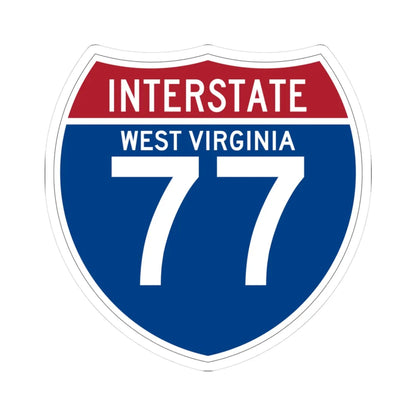 I-77 WV (Virginia) (Road Sign) STICKER Vinyl Kiss-Cut Decal 3 Inch White - The Sticker Space