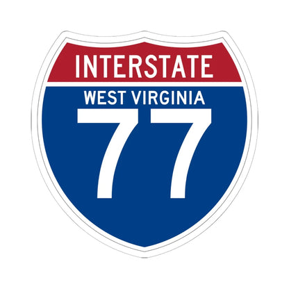 I-77 WV (Virginia) (Road Sign) STICKER Vinyl Kiss-Cut Decal 6 Inch White - The Sticker Space
