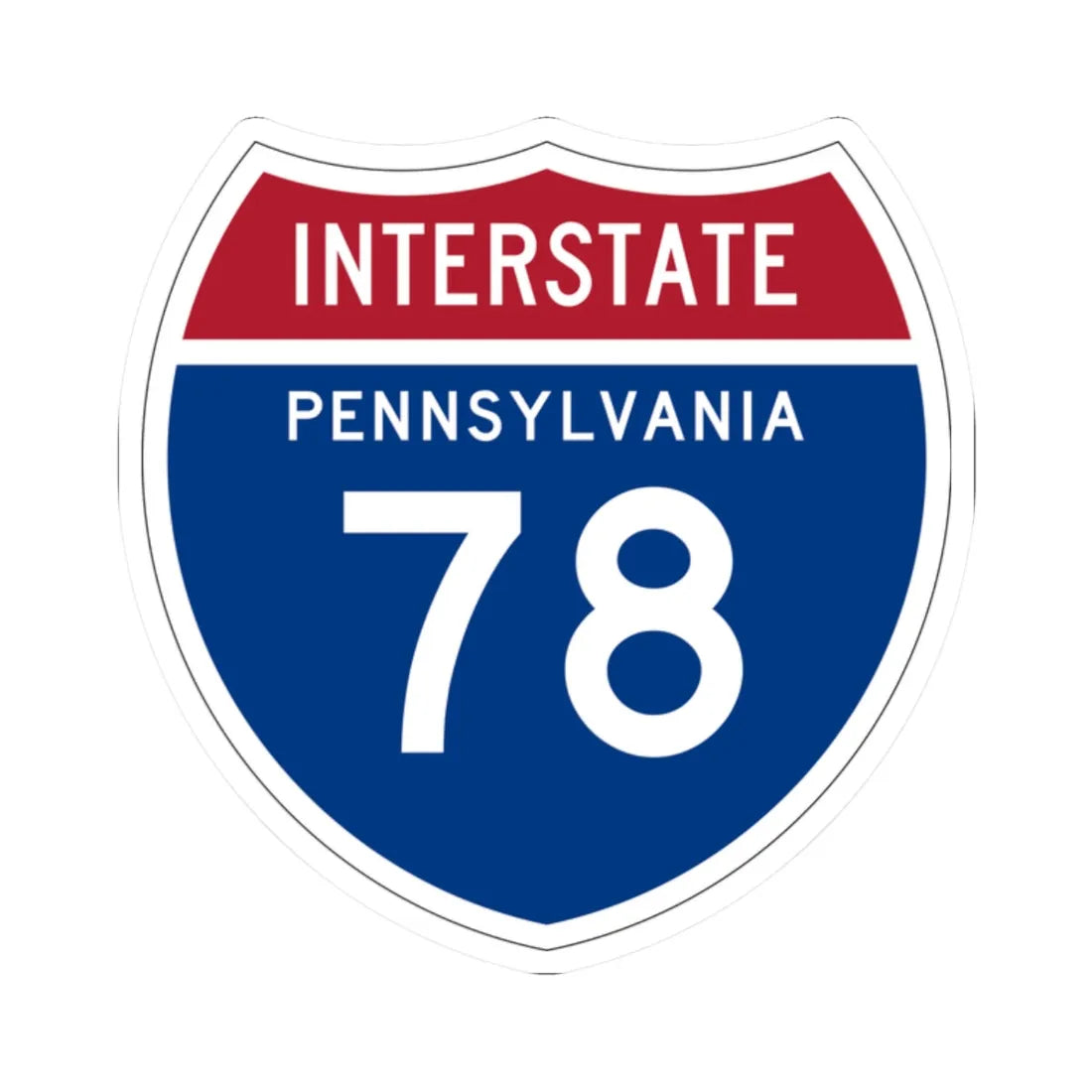 I-78 PA 1957 (Pennsylvania) (Road Sign) STICKER Vinyl Kiss-Cut Decal 2 Inch White - The Sticker Space