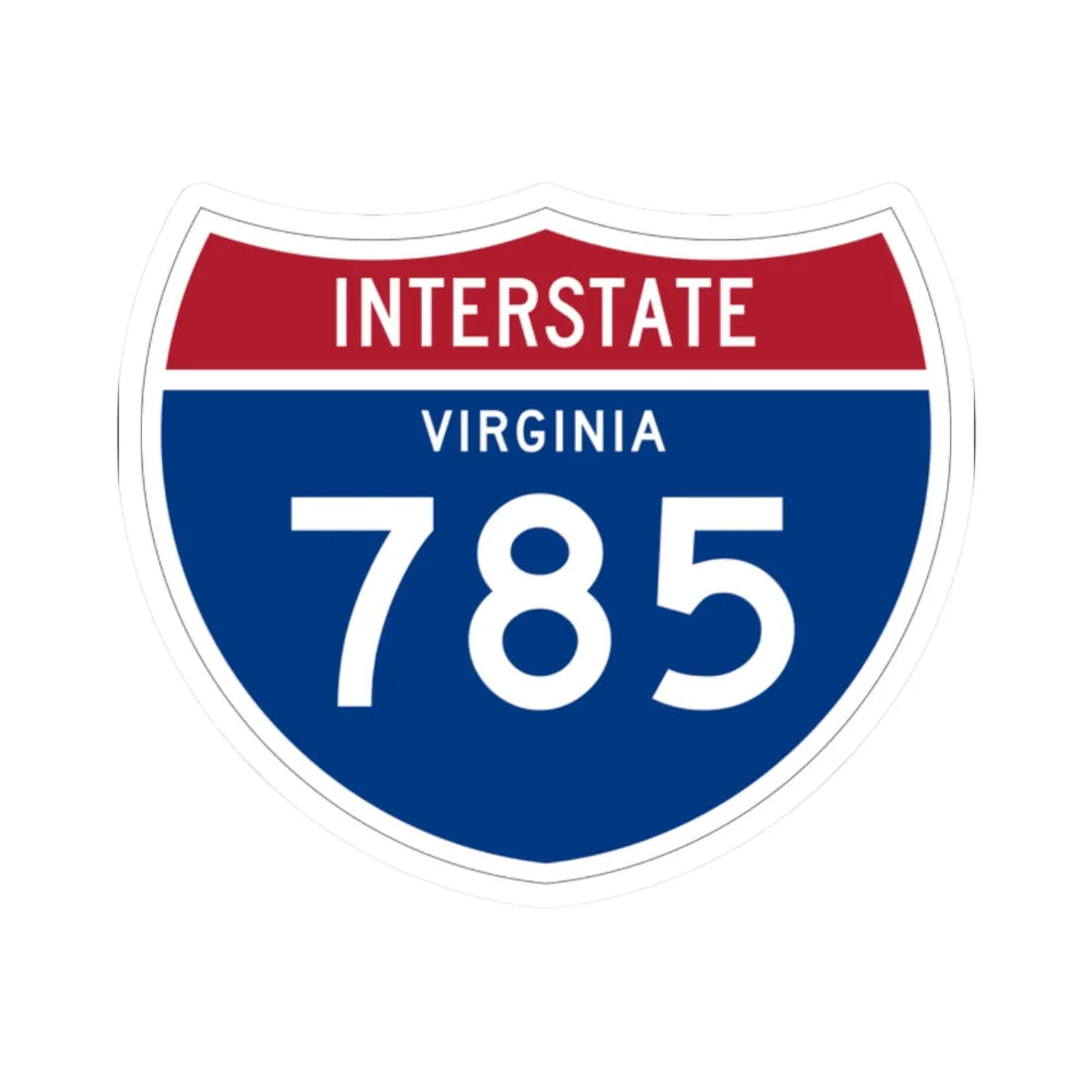 I-785 VA 1961 (Virginia) (Road Sign) STICKER Vinyl Kiss-Cut Decal 2 Inch White - The Sticker Space