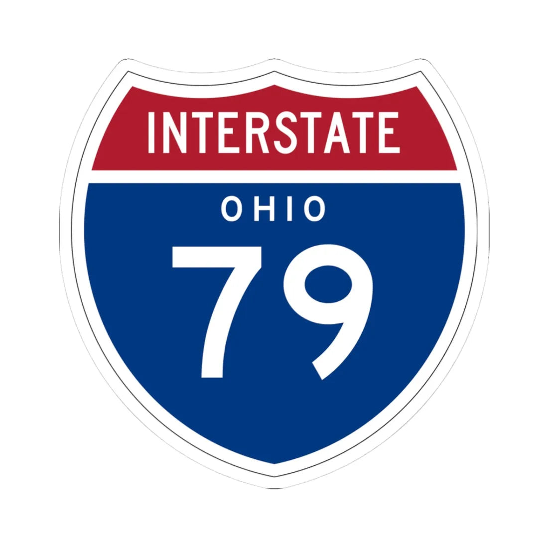 I-79 OH 1957 (Ohio) (Road Sign) STICKER Vinyl Kiss-Cut Decal 3 Inch White - The Sticker Space