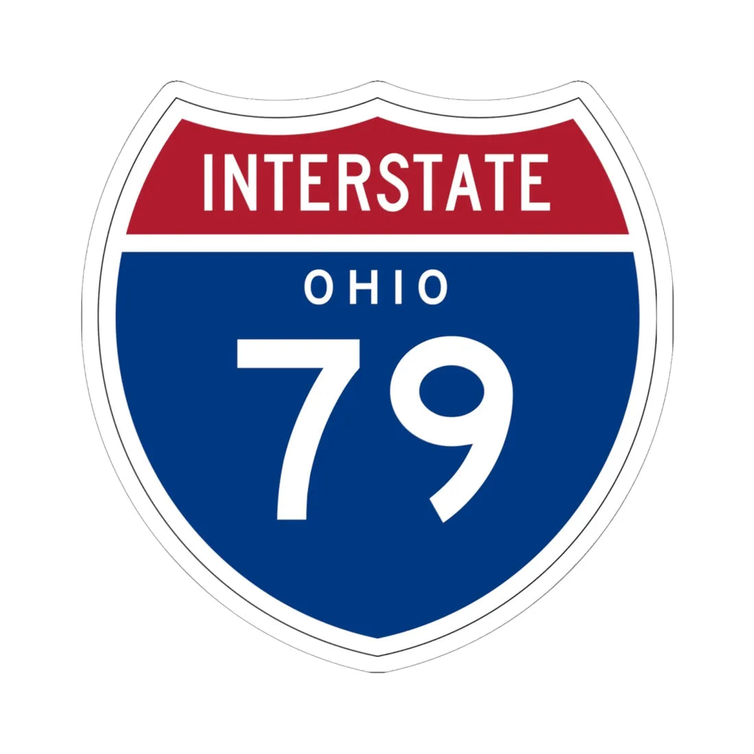 I-79 OH 1957 (Ohio) (Road Sign) STICKER Vinyl Kiss-Cut Decal 6 Inch White - The Sticker Space