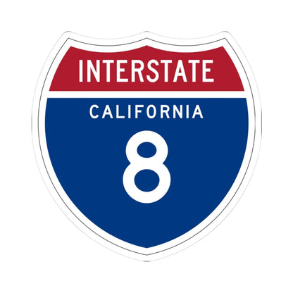 I-8 CA (California) (Road Sign) STICKER Vinyl Kiss-Cut Decal 3 Inch White - The Sticker Space