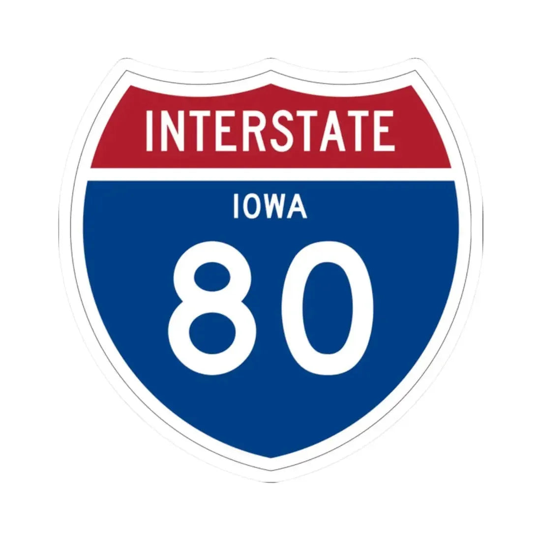 I-80 IA 1957 (Iowa) (Road Sign) STICKER Vinyl Kiss-Cut Decal 2 Inch White - The Sticker Space