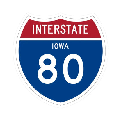 I-80 IA 1957 (Iowa) (Road Sign) STICKER Vinyl Kiss-Cut Decal 2 Inch White - The Sticker Space