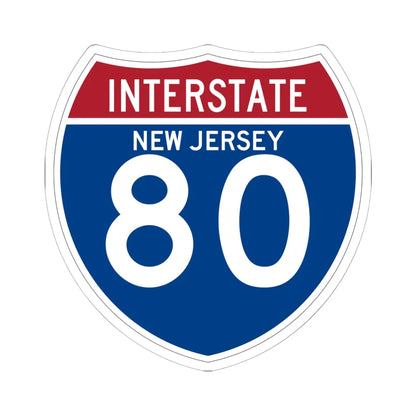 I-80 NJ (New Jersey) (Road Sign) STICKER Vinyl Kiss-Cut Decal 6 Inch White - The Sticker Space