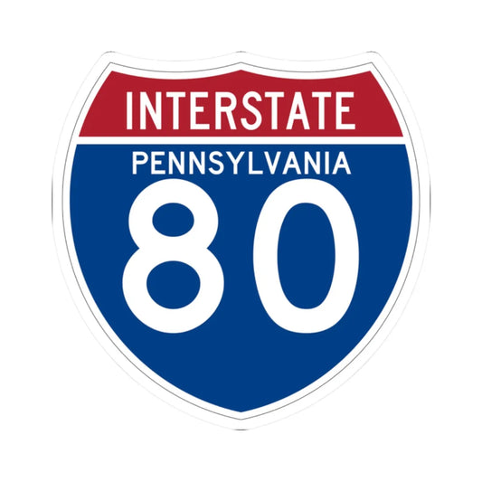 I-80 PA (Pennsylvania) (Road Sign) STICKER Vinyl Kiss-Cut Decal 2 Inch White - The Sticker Space