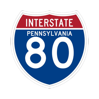 I-80 PA (Pennsylvania) (Road Sign) STICKER Vinyl Kiss-Cut Decal 4 Inch White - The Sticker Space