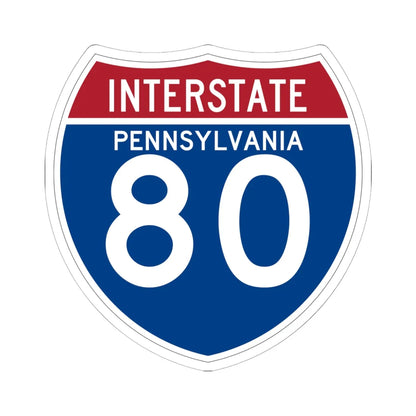 I-80 PA (Pennsylvania) (Road Sign) STICKER Vinyl Kiss-Cut Decal 6 Inch White - The Sticker Space