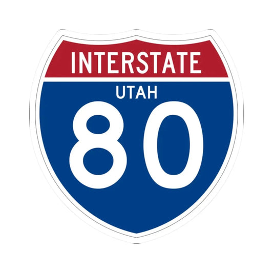 I-80 UT (Utah) (Road Sign) STICKER Vinyl Kiss-Cut Decal 2 Inch White - The Sticker Space