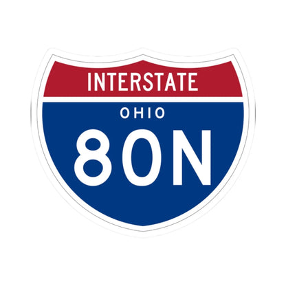 I-80N OH 1961 (Ohio) (Road Sign) STICKER Vinyl Kiss-Cut Decal 2 Inch White - The Sticker Space
