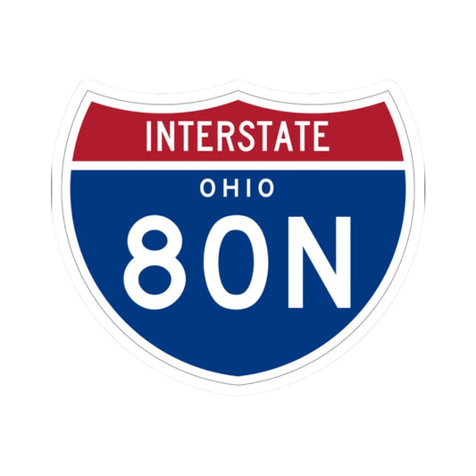 I-80N OH 1961 (Ohio) (Road Sign) STICKER Vinyl Kiss-Cut Decal 2 Inch White - The Sticker Space
