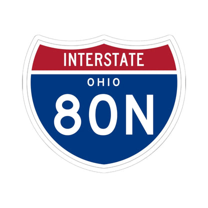 I-80N OH 1961 (Ohio) (Road Sign) STICKER Vinyl Kiss-Cut Decal 6 Inch White - The Sticker Space