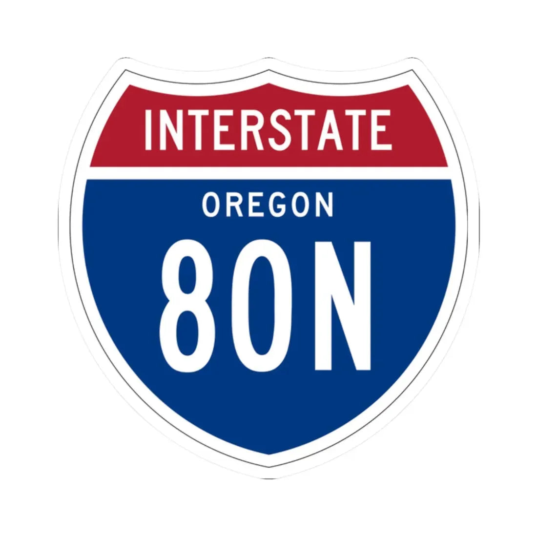 I-80N OR 1957 (Oregon) (Road Sign) STICKER Vinyl Kiss-Cut Decal 2 Inch White - The Sticker Space