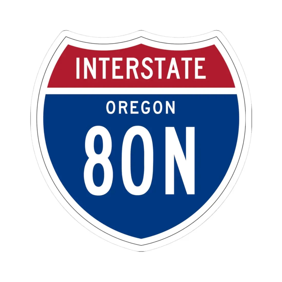 I-80N OR 1957 (Oregon) (Road Sign) STICKER Vinyl Kiss-Cut Decal 3 Inch White - The Sticker Space