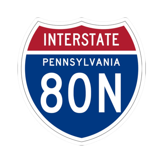 I-80N PA 1957 (Pennsylvania) (Road Sign) STICKER Vinyl Kiss-Cut Decal 2 Inch White - The Sticker Space