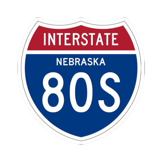 I-80S NE 1957 (Nebraska) (Road Sign) STICKER Vinyl Kiss-Cut Decal 2 Inch White - The Sticker Space
