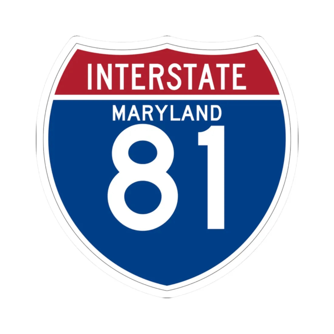 I-81 MD (Maryland) (Road Sign) STICKER Vinyl Kiss-Cut Decal 2 Inch White - The Sticker Space