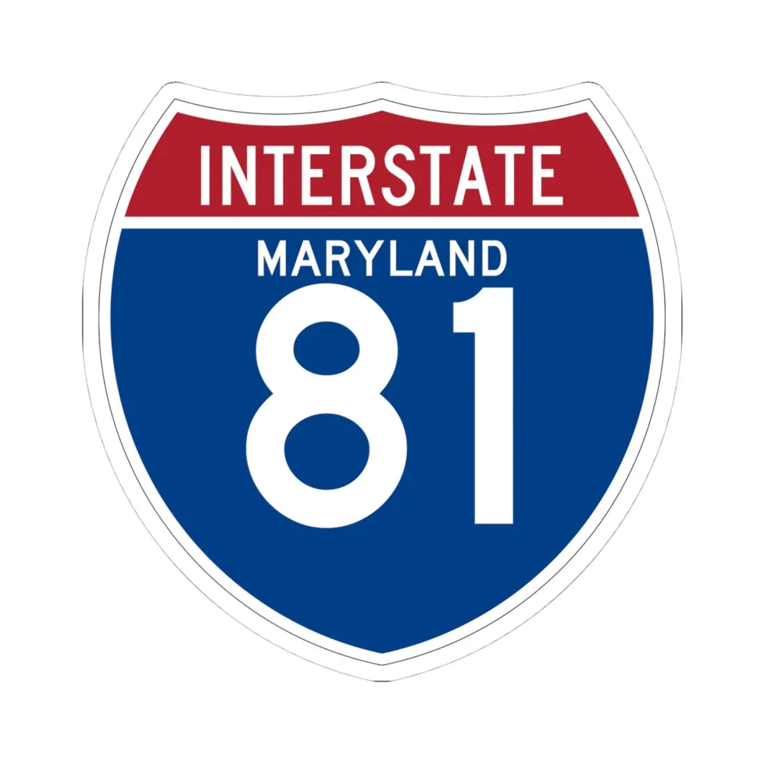 I-81 MD (Maryland) (Road Sign) STICKER Vinyl Kiss-Cut Decal 4 Inch White - The Sticker Space