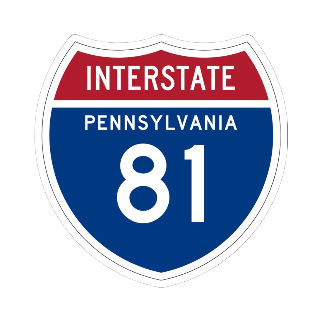 I-81 PA 1957 (Pennsylvania) (Road Sign) STICKER Vinyl Kiss-Cut Decal 4 Inch White - The Sticker Space