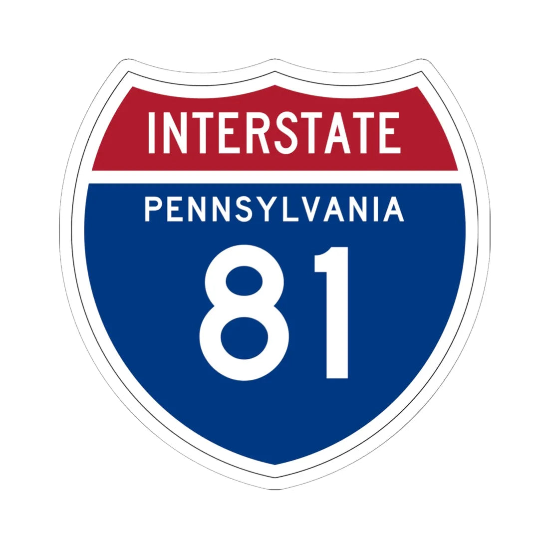 I-81 PA 1957 (Pennsylvania) (Road Sign) STICKER Vinyl Kiss-Cut Decal 6 Inch White - The Sticker Space